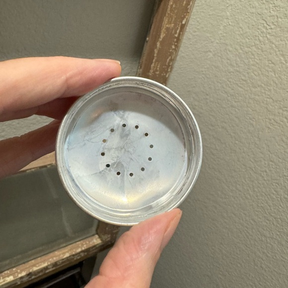 Pair Vintage Coblat Blue Glass Shaker Set, Pressed Glass, Strawberry Motif - Picture 6 of 6